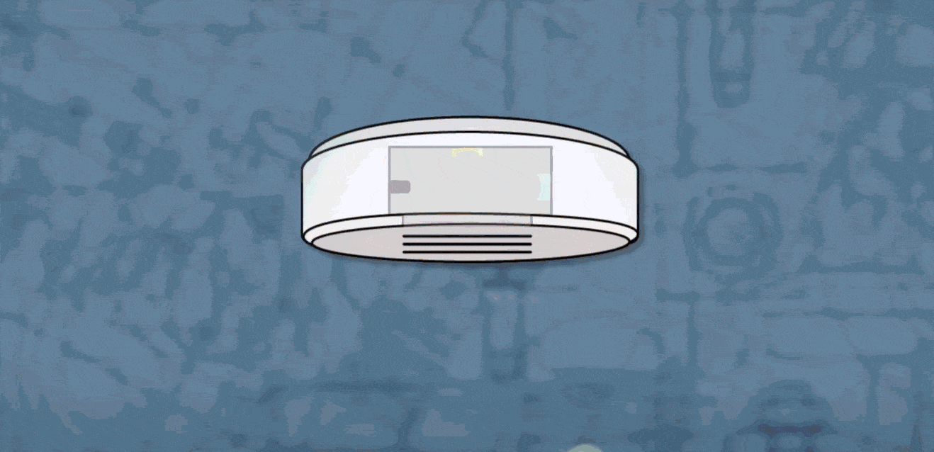 Sirenova smoke detector sending a phone alert in real time